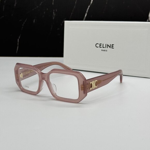 NEW CELINE CL50155F 072 LIGHT PINK GEOMETRIC EYEGLASSES CELINE - Picture 1 of 12